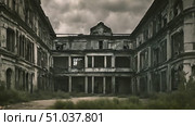 Interior and exterior of an old abandoned building with a multitude of windows. Witness the decay and neglect of this architectural relic. Стоковое AI-видео, аниматор Данила Большаков / Фотобанк Лори