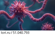Close-Up of Neural Connections in a Nervous System Network. Стоковое AI-видео, аниматор Marina Gabdullina / Фотобанк Лори