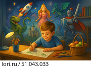 Оживший рисунок  Мир фантазии. Стоковое AI-изображение, AI-художник Анатолий Скачков / Фотобанк Лори