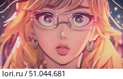 Detailed view of young woman wearing glasses, showcasing the frames and lenses up close. Стоковое AI-видео, аниматор Данила Большаков / Фотобанк Лори