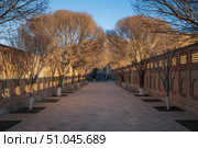The alley to the Bahauddin Naqshbandi Memorial Complex on a sunny day, Bukhara, Uzbekistan. Стоковое фото, фотограф Ula Ulachka / Фотобанк Лори