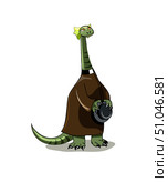 Illustration of a Plateosaurus dressed as a priest. Стоковое фото, фотограф Stocktrek Images, Inc. / ТАСС / Фотобанк Лори