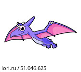 Cute illustration of a flying pterodactyl. Стоковое фото, фотограф Stocktrek Images, Inc. / ТАСС / Фотобанк Лори