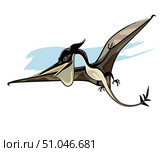 Illustration of a Pteranodon dinosaur. Стоковое фото, фотограф Stocktrek Images, Inc. / ТАСС / Фотобанк Лори