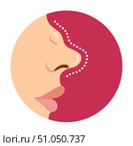 Humped nose. plastic surgery of woman on nose. Стоковая иллюстрация, иллюстратор Вячеслав Беспутин / Фотобанк Лори