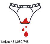 Blood stain on panties. Стоковая иллюстрация, иллюстратор Вячеслав Беспутин / Фотобанк Лори