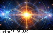 Stellar Echo Image of a Star Emitting Light Waves. Generative AI. Стоковое AI-изображение, AI-художник Roman Zavorotny / Фотобанк Лори