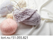 Balls of wool and mohair for knitting in pastel colors. Стоковое фото, фотограф Ирина Буракова / Фотобанк Лори