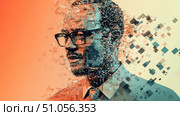glitch disintegrating video call ai generated. Стоковое AI-изображение, AI-художник Vectorwin / Фотобанк Лори