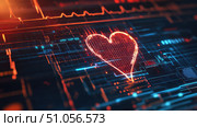 telemetry simulation of heart monitor ai generated. Стоковое AI-изображение, AI-художник Vectorwin / Фотобанк Лори