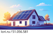 efficiency assembling solar panels on house ai generated. Стоковое AI-изображение, AI-художник Vectorwin / Фотобанк Лори