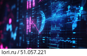 chvisualization holographic projection of clinical trial chart ai generated. Стоковое AI-изображение, AI-художник Vectorwin / Фотобанк Лори