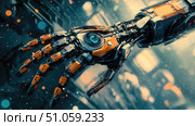 automation warping robotic arm ai generated. Стоковое AI-изображение, AI-художник Vectorwin / Фотобанк Лори