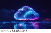 security illuminating cloud computing ai generated. Стоковое AI-изображение, AI-художник Vectorwin / Фотобанк Лори