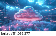 hybrid emerging cloud computing ai generated. Стоковое AI-изображение, AI-художник Vectorwin / Фотобанк Лори