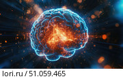 synapses zooming brain ai generated. Стоковое AI-изображение, AI-художник Vectorwin / Фотобанк Лори