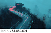 amplitude oscillating road ai generated. Стоковое AI-изображение, AI-художник Vectorwin / Фотобанк Лори