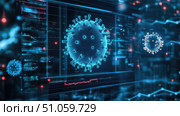 data holographic projection of epidemiology model ai generated. Стоковое AI-изображение, AI-художник Vectorwin / Фотобанк Лори