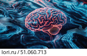 neuroimaging rotating brainwave scan ai generated. Стоковое AI-изображение, AI-художник Vectorwin / Фотобанк Лори