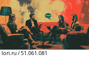 collaboration layering group chat ai generated. Стоковое AI-изображение, AI-художник Vectorwin / Фотобанк Лори