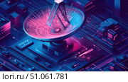 communication spiraling tech satellite dish ai generated. Стоковое AI-изображение, AI-художник Vectorwin / Фотобанк Лори