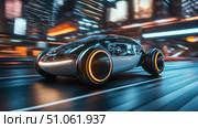 ai zooming autonomous car ai generated. Стоковое AI-изображение, AI-художник Vectorwin / Фотобанк Лори