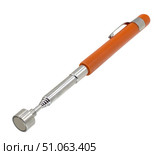 Магнит с телескопической ручкой на белом фоне. Mini Portable Magnet with telescopic handle on a white background. Стоковое фото, фотограф Татьяна Д / Фотобанк Лори