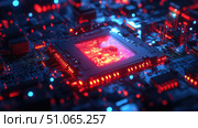 nanotechnology blinking biochip ai generated. Стоковое AI-изображение, AI-художник Vectorwin / Фотобанк Лори