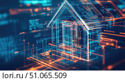 technology futuristic scan of home equity line ai generated. Стоковое AI-изображение, AI-художник Vectorwin / Фотобанк Лори
