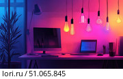 automation assembling smart lighting system ai generated. Стоковое AI-изображение, AI-художник Vectorwin / Фотобанк Лори