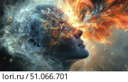brainwaves streaming neural signal ai generated. Стоковое AI-изображение, AI-художник Vectorwin / Фотобанк Лори