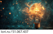 wireless rotating innovation lightbulb ai generated. Стоковое AI-изображение, AI-художник Vectorwin / Фотобанк Лори