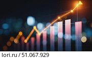 Visualizing upward trends in data analysis through graphs at night in a cityscape setting. Стоковое AI-видео, аниматор Сергей Толмачёв / Фотобанк Лори