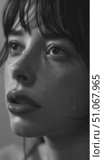 Портрет молодой женщины в слезах в черно-белых тонах. Стоковое AI-видео, аниматор Ольга Невская / Фотобанк Лори