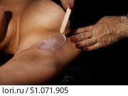 Smooth Underarm Skin Achieved by Waxing at the Spa. Стоковое фото, фотограф Aleksandr Golubev / Фотобанк Лори