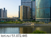 Moscow International Business Center, view from Taras Shevchenko embankment. Редакционное фото, фотограф Евгений Харитонов / Фотобанк Лори
