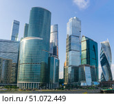 Moscow International Business Center, panoramic view from Taras Shevchenko embankment. Редакционное фото, фотограф Евгений Харитонов / Фотобанк Лори