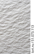 This image shows a close-up of a textured white or light grey paper surface. The texture is slightly rough with visible wavy, fibrous patterns resembling handmade or watercolor paper. The lighting highlights the fine grain and depth of the surface, giving it a soft natural look. This kind of paper is often used in artistic contexts, such as for sketching, painting, or high-end printing, and evokes a tactile, organic aesthetic. Стоковое AI-изображение, AI-художник Ксения Чунаева / Фотобанк Лори
