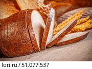 Fresh baked bread. Assorted bakery products loafs of bread and rolls... Стоковое фото, фотограф Андрей Армягов / Фотобанк Лори