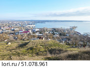 KERCH, CRIMEA - February 03, 2019: Kerch city, view from Mount Mitridat. Редакционное фото, фотограф Наталия Кирсанова / Фотобанк Лори