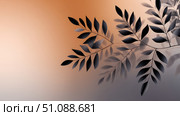 A small sprig of fern leaves with a subtle gradient background, simple yet sophisticated in its minimalist approach. Стоковое AI-изображение, AI-художник ALLA YURTAYEVA / Фотобанк Лори