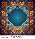 Geometric Colorful Octagon Frame Design. Generative AI. Стоковое AI-изображение, AI-художник Roman Zavorotny / Фотобанк Лори