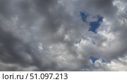 Beautiful dark dramatic sky with stormy clouds before rain or snow. Thunderstorm heaven landscape. Timelapse. Стоковое фото, фотограф Feruza Tashmetova / Фотобанк Лори
