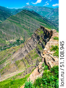 Picturesque mountain landscape with a steep cliff. North Caucasus. Стоковое фото, фотограф Константин Лабунский / Фотобанк Лори