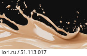 Splash of beige liquid cream against black background, suitable for skincare concepts. Стоковое AI-видео, аниматор Анастасия Золотницкая / Фотобанк Лори