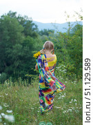 A little girl in a colorful Sari. Стоковое фото, фотограф Наталия Кирсанова / Фотобанк Лори