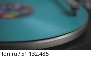 Vinyl Record Spinning On Vintage Turntable. Needle Scratching Grooves Analog Sound. Стоковое видео, видеограф Степанов Григорий / Фотобанк Лори