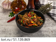 Soba with shredded pork and vegetables. Стоковое фото, фотограф Андрей Старостин / Фотобанк Лори