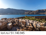 Spinalonga fortress on a clear sunny day. The ruins of leprosolium. (2019 год). Стоковое фото, фотограф Емельянов Евгений Викторович / Фотобанк Лори