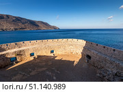 Spinalonga fortress on a clear sunny day. The ruins of leprosolium. (2019 год). Стоковое фото, фотограф Емельянов Евгений Викторович / Фотобанк Лори